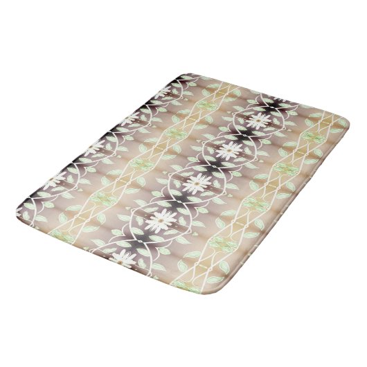 Bloemrijk decoratief ontwerp badmat (Gekanteld)