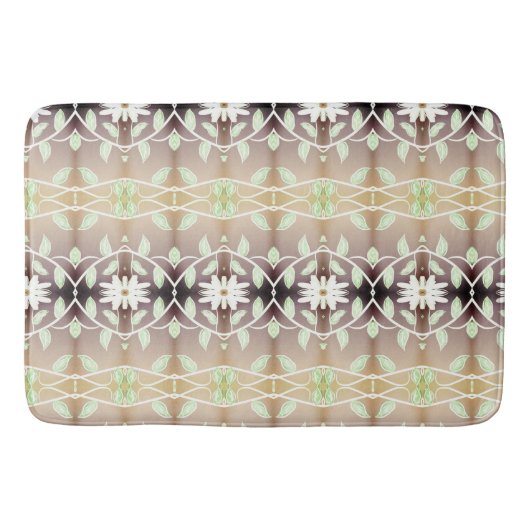 Bloemrijk decoratief ontwerp badmat (Voorkant)