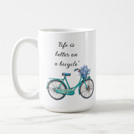 Bloemrijk Fiets Waterverf Design Boho Chic Koffie  Koffiemok