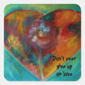 bloemrijk hart vierkante sticker (Voorkant)