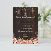 Bloemrijk Hout Oude Lantaarns Trouwen RSVP (Staand voorkant)