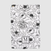 Bloemrijk Initiaal Monogram Golfhanddoek (Voorkant)