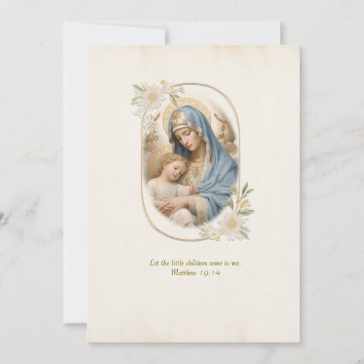 Bloemrijk Lijst Katholieke Doop Gezegende Moeder J Kaart (Voorkant)