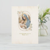 Bloemrijk Lijst Katholieke Doop Gezegende Moeder J Kaart (Staand voorkant)