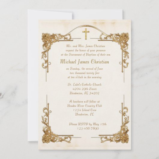 Bloemrijk Lijst Katholieke Doop Gezegende Moeder J Kaart (Achterkant)