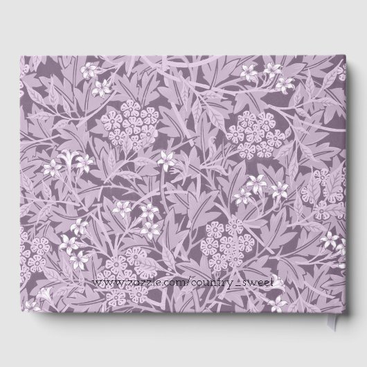 Bloemrijk paars William Morris patroon landelijk Gastenboek (Achterkant)
