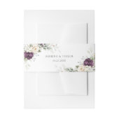 Bloemrijk Paars Wit Groenelementen Goud Elegant Tr Uitnodigingen Wikkel (Voorkant Voorbeeld)