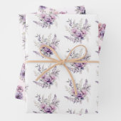 Bloemrijk Paarse Roze Bloemen Lavendel Bloemrijk Inpakpapier Vel (In situ)