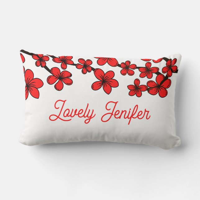 Bloemrijk Rode Lovey Jenifer Kussen (Achterkant)
