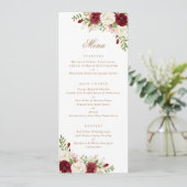 Bloemrijk Rood Bourgondië Wit Groenelementen Moder Menu (Staand voorkant)