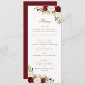 Bloemrijk Rood Bourgondië Wit Groenelementen Moder Menu (Voorkant / Achterkant)