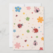 Bloemrijk rood roze één schattig beestje lieveheer kaart (Achterkant)