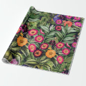 Bloemrijk Roze Eiland Weide Cadeaupapier (Uitgerold)