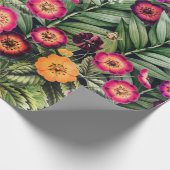 Bloemrijk Roze Eiland Weide Cadeaupapier (Hoek)