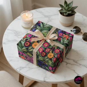 Bloemrijk Roze Eiland Weide Cadeaupapier