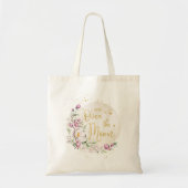 Bloemrijk Roze Over de Maan Tote Bag (Voorkant)