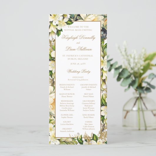 Bloemrijk Volledig Misa Katholiek Huwelijksceremon (Staand voorkant)