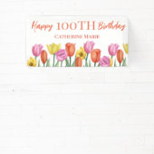 Bloemrijke 100e verjaardag  spandoek (Insitu)