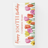 Bloemrijke 100e verjaardag  spandoek (Verticaal)
