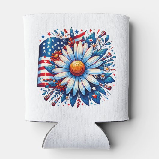 Bloemrijke 4 juli blikjeskoeler (Achterkant)