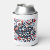 Bloemrijke 4 juli blikjeskoeler (Blikje Voorkant)