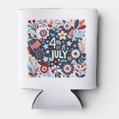 Bloemrijke 4 juli blikjeskoeler (Voorkant)