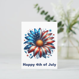 Bloemrijke 4 juli briefkaart