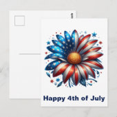 Bloemrijke 4 juli briefkaart (Voorkant / Achterkant)
