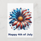 Bloemrijke 4 juli briefkaart (Voorkant)