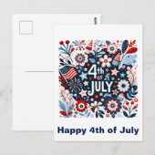 Bloemrijke 4 juli briefkaart (Voorkant / Achterkant)