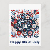 Bloemrijke 4 juli briefkaart (Voorkant)