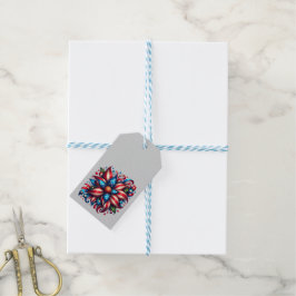 Bloemrijke 4 juli cadeaulabel