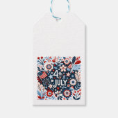 Bloemrijke 4 juli cadeaulabel (Voorkant)