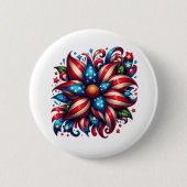 Bloemrijke 4 juli ronde button 5,7 cm (Voorkant)
