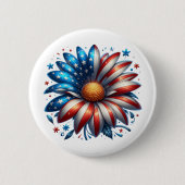 Bloemrijke 4 juli ronde button 5,7 cm (Voorkant)