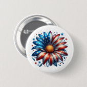 Bloemrijke 4 juli ronde button 5,7 cm (Voorkant /achterkant)