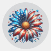 Bloemrijke 4 juli ronde sticker (Voorkant)
