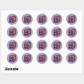 Bloemrijke 4 juli ronde sticker (Vel)