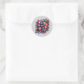 Bloemrijke 4 juli ronde sticker (Tas)