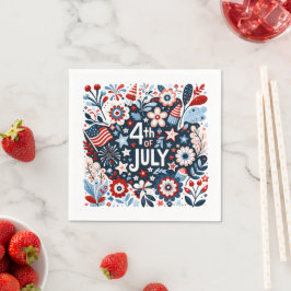 Bloemrijke 4 juli servet