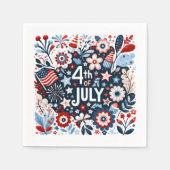 Bloemrijke 4 juli servet (Voorkant)
