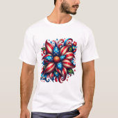 Bloemrijke 4 juli t-shirt (Voorkant)