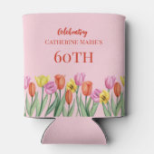 Bloemrijke 60e verjaardag blikjeskoeler (Achterkant)