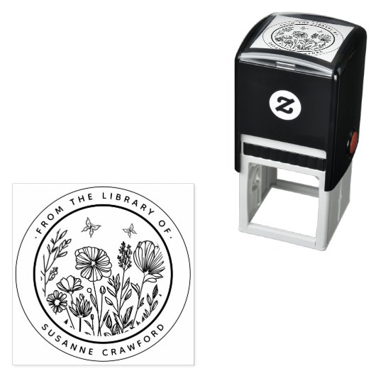 Bloemrijke aangepaste boek van de bibliotheek van  zelfinktende stempel (In situ)