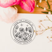 Bloemrijke aangepaste boek van de bibliotheek van  zelfinktende stempel
