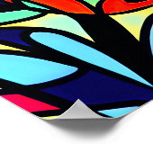 Bloemrijke Abstracte neurografische lijntekening Poster (Hoek)