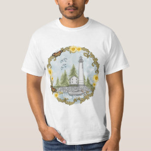 Bloemrijke Alabama Vuurtoren t-shirt