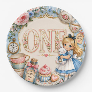 Bloemrijke Alice in Wonderland Gekke Theepartij Ve Papieren Bordje