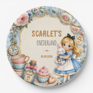 Bloemrijke Alice in Wonderland Gekke Theepartij Ve Papieren Bordje