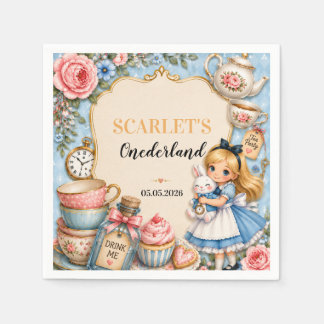 Bloemrijke Alice in Wonderland Gekke Theepartij Ve Servet